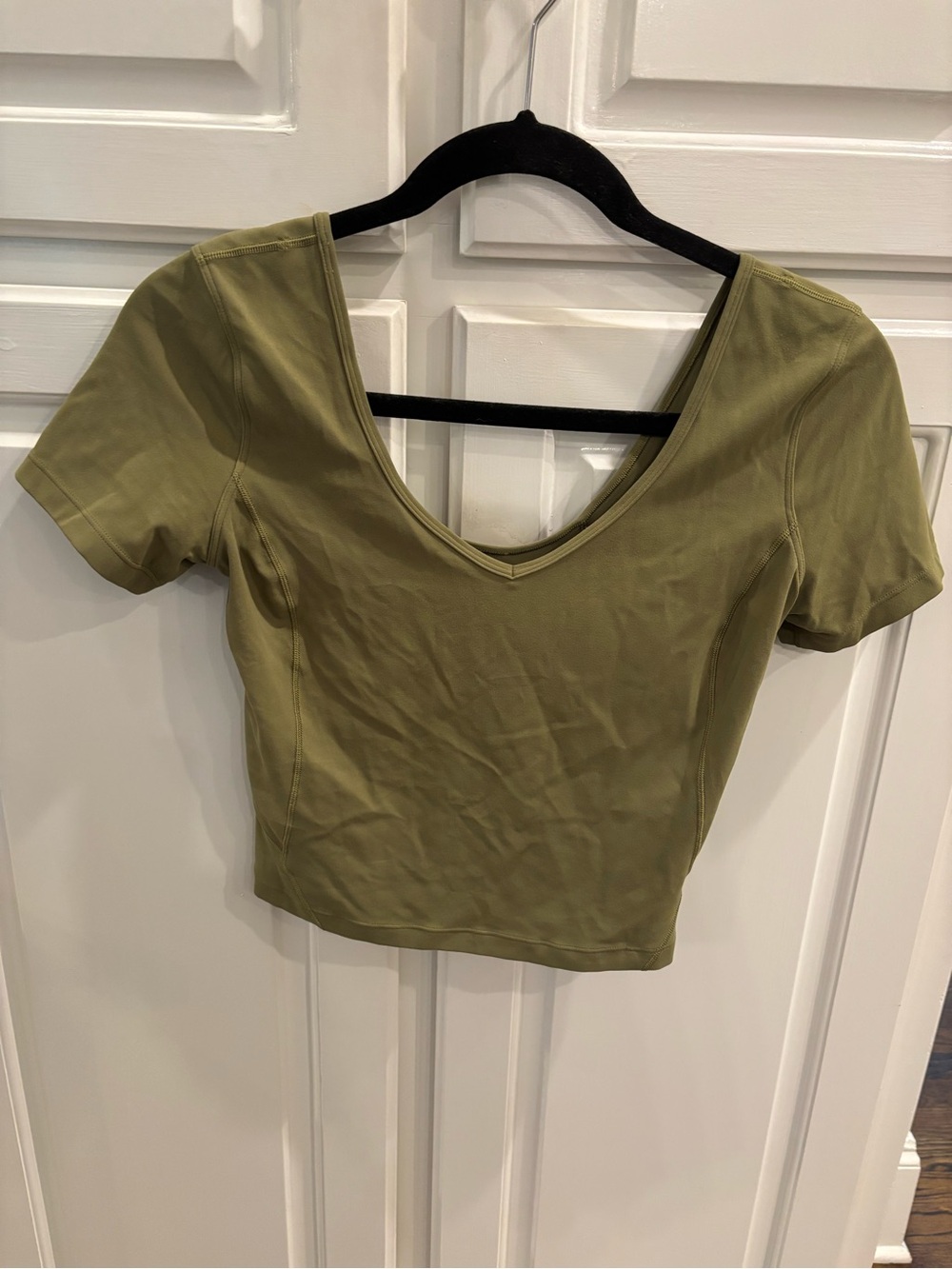 lululemon athletica Olive V-Neck Crop Top